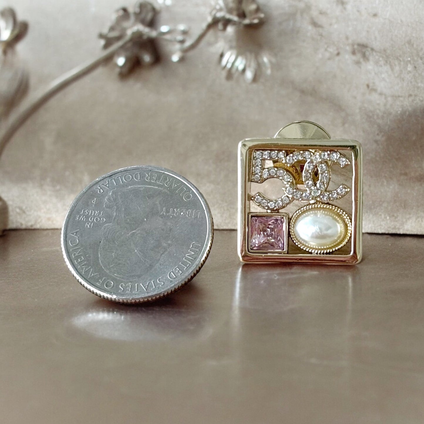 Chanel Strass Lighter Gold Set of 3 Crystal Encrusted Double C Cut Out Brooch PinsEmbrace daring style with this set of 3 Chanel brooch pins. Each one is uniquely designed, with crystal encrusted C-cutouts in a striking gold tone. Add these to any outfit My Mama Found What 