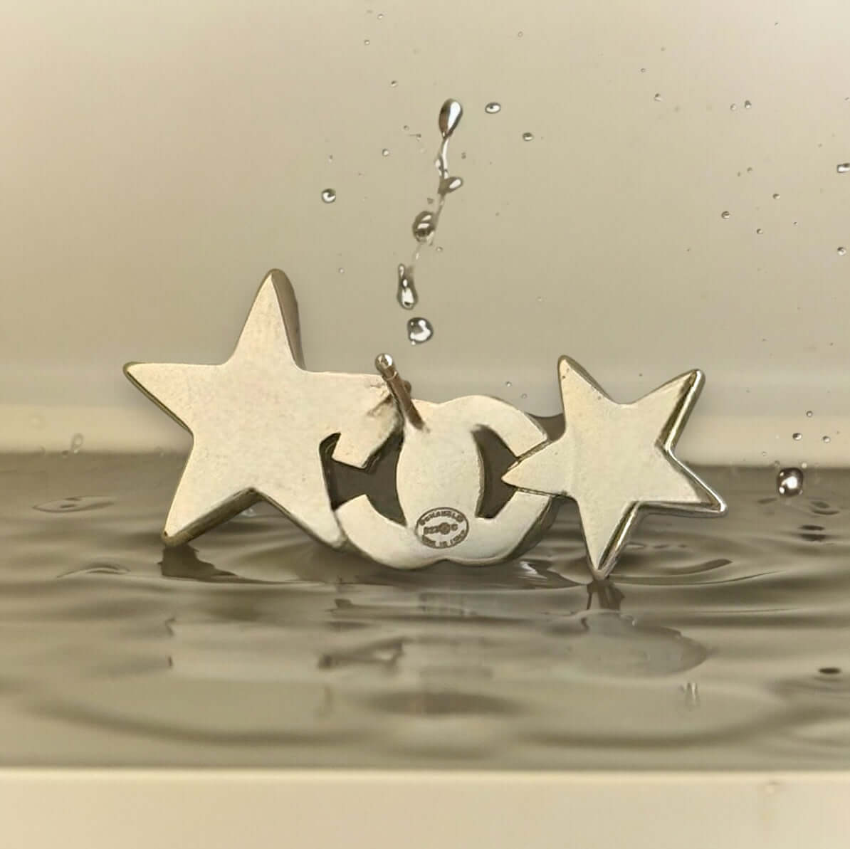 Chanel Stunning Star w/ CC Lighter Gold w/ Crystals Post Earrings Pre-Owned - My Mama Found What   My Mama Found What 