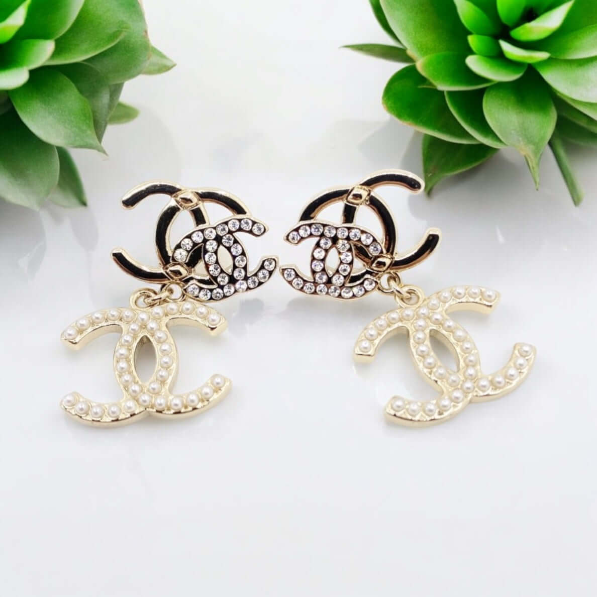 Chanel Triple CC Interlocking Dangle Earrings Pre-Owned - My Mama Found What  