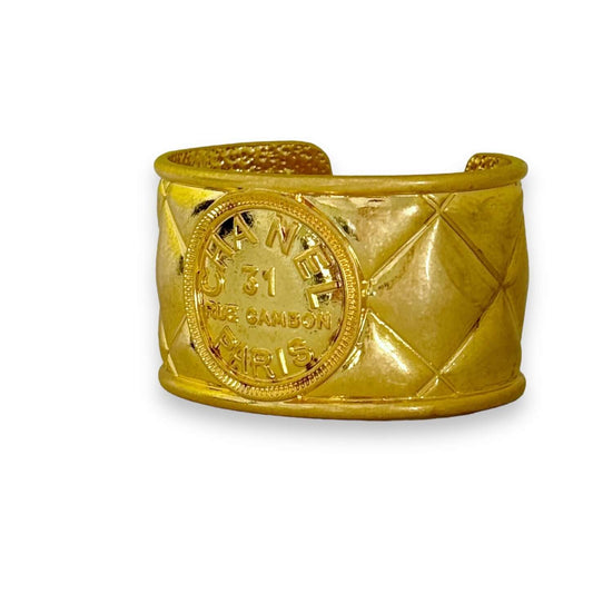 Chanel Vintage Gold Quilted Cuff 80’s - My Mama Found What   My Mama Found What 