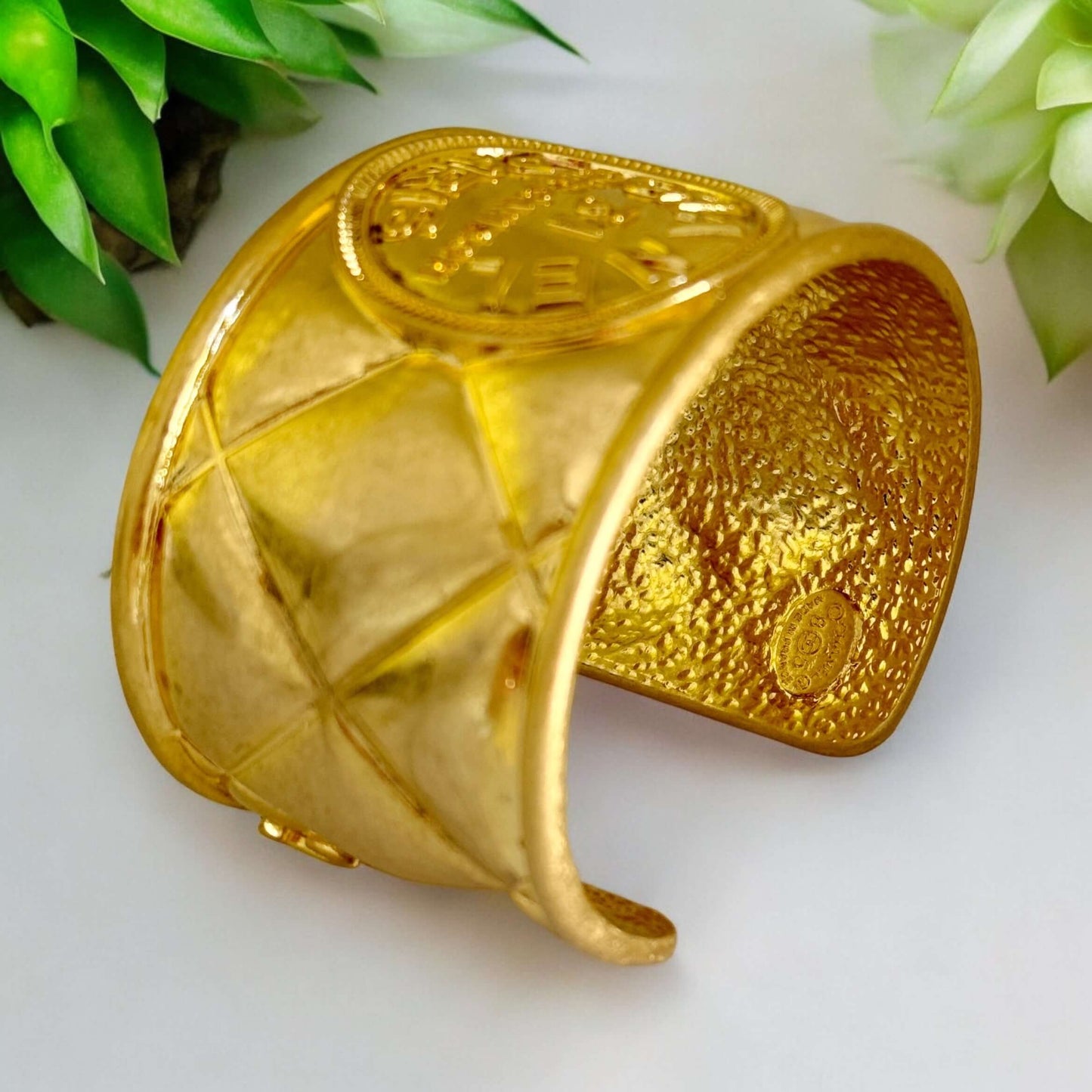 Chanel Vintage Gold Quilted Cuff 80’s - My Mama Found What   My Mama Found What 