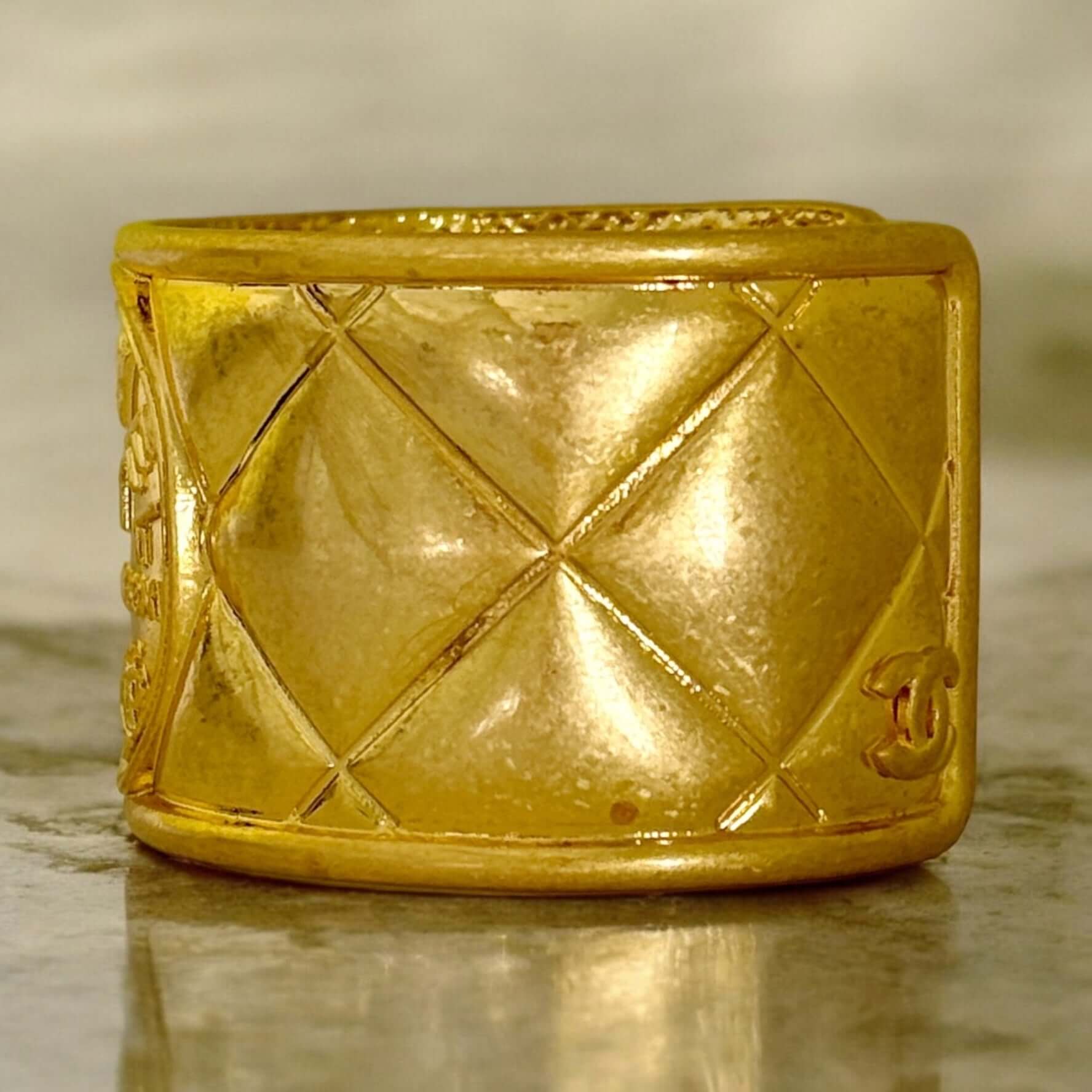 Chanel Vintage Gold Quilted Cuff 80’s - My Mama Found What  