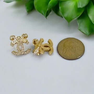 Chanel strass CC with Crystals & Bows Earrings Pre-Owned