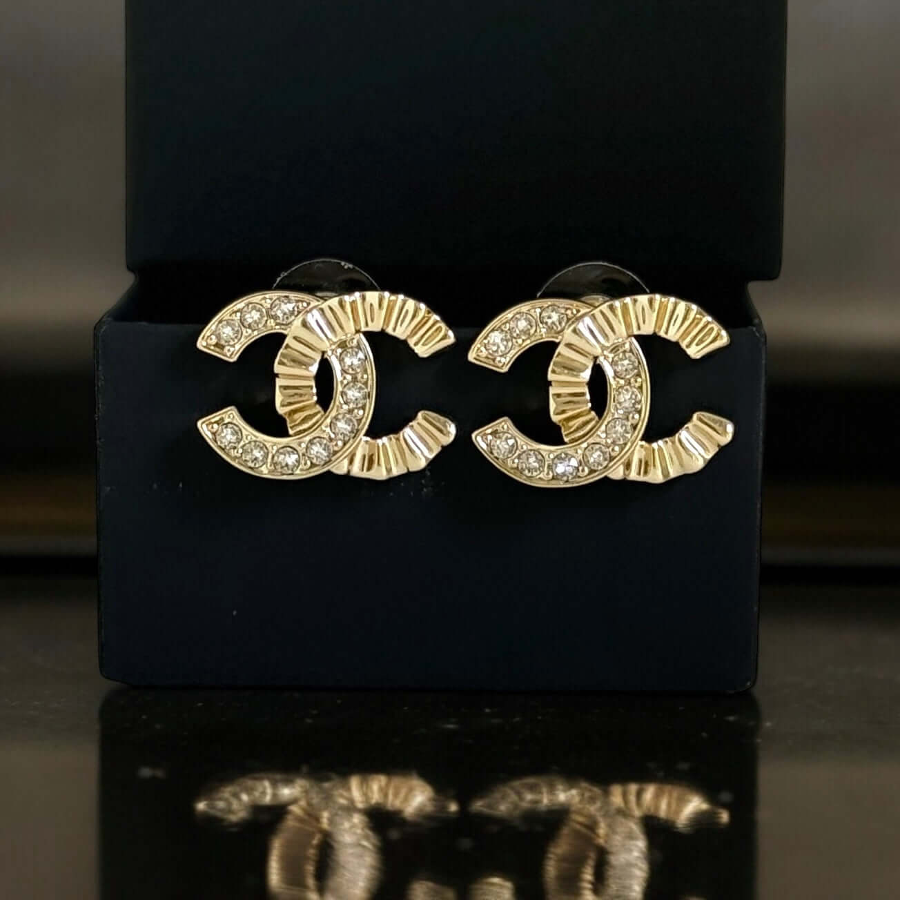 Chanel Gold CC Crystals Earrings Pre-Owned 21