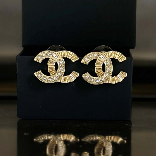 Chanel Gold CC Crystals Earrings Pre-Owned 21