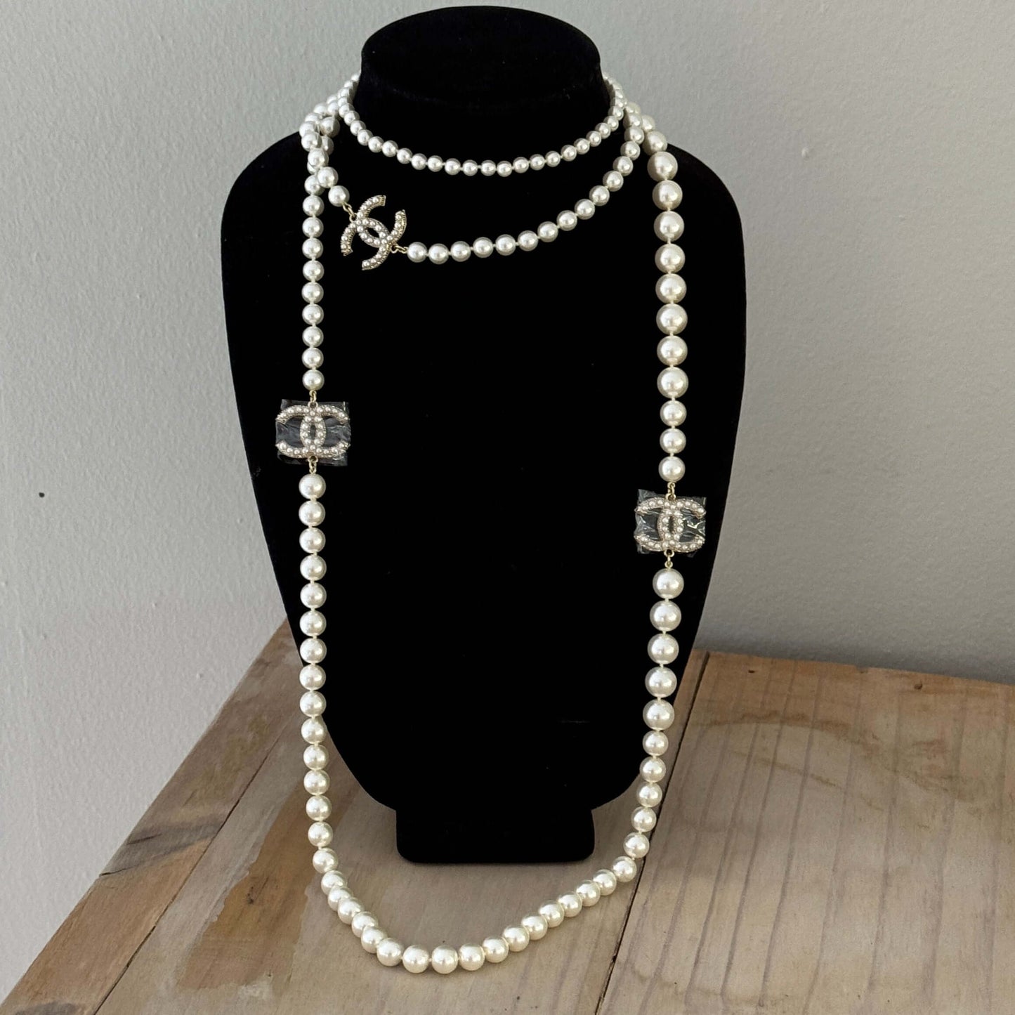 Chanel CC Knotted Pearl Long Sweater Necklace