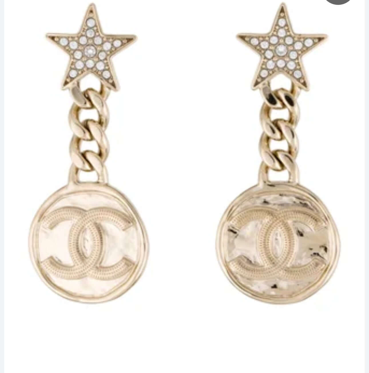 Chanel Strass Stars Dangle CC Earrings Pre-Owned