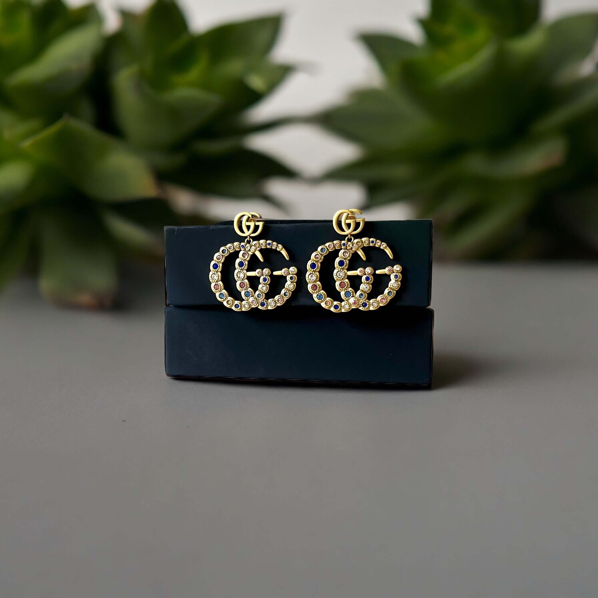 Gucci Gold GG Marmont Colorful Crystals Dangle Earrings - My Mama Found What  