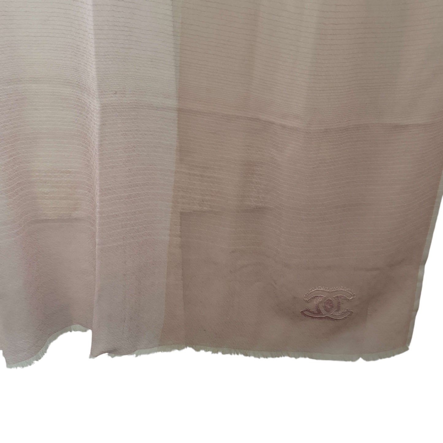 Authentic Chanel CC Cashmere Pink Scarf Pre-Owned