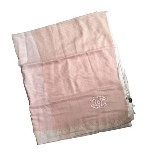 Authentic Chanel CC Cashmere Pink Scarf Pre-Owned