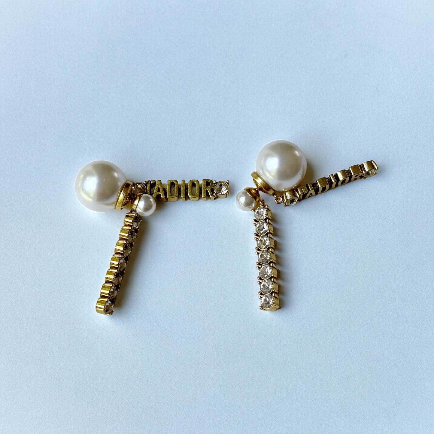 Dior  Gold Pearl Crystal Dangle JADOIR Earrings Pre-Owned