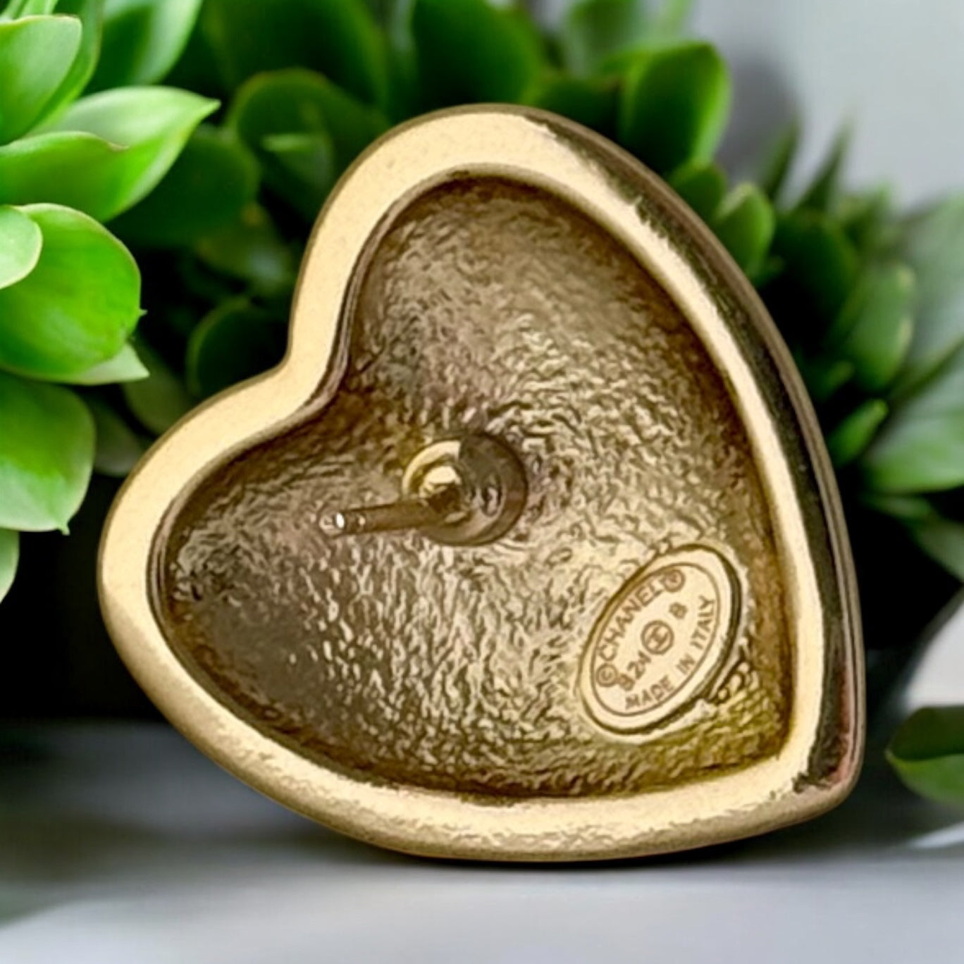 CHANEL Gold/Brown CC Heart Shaped Earrings Pre-Owned - My Mama Found What  