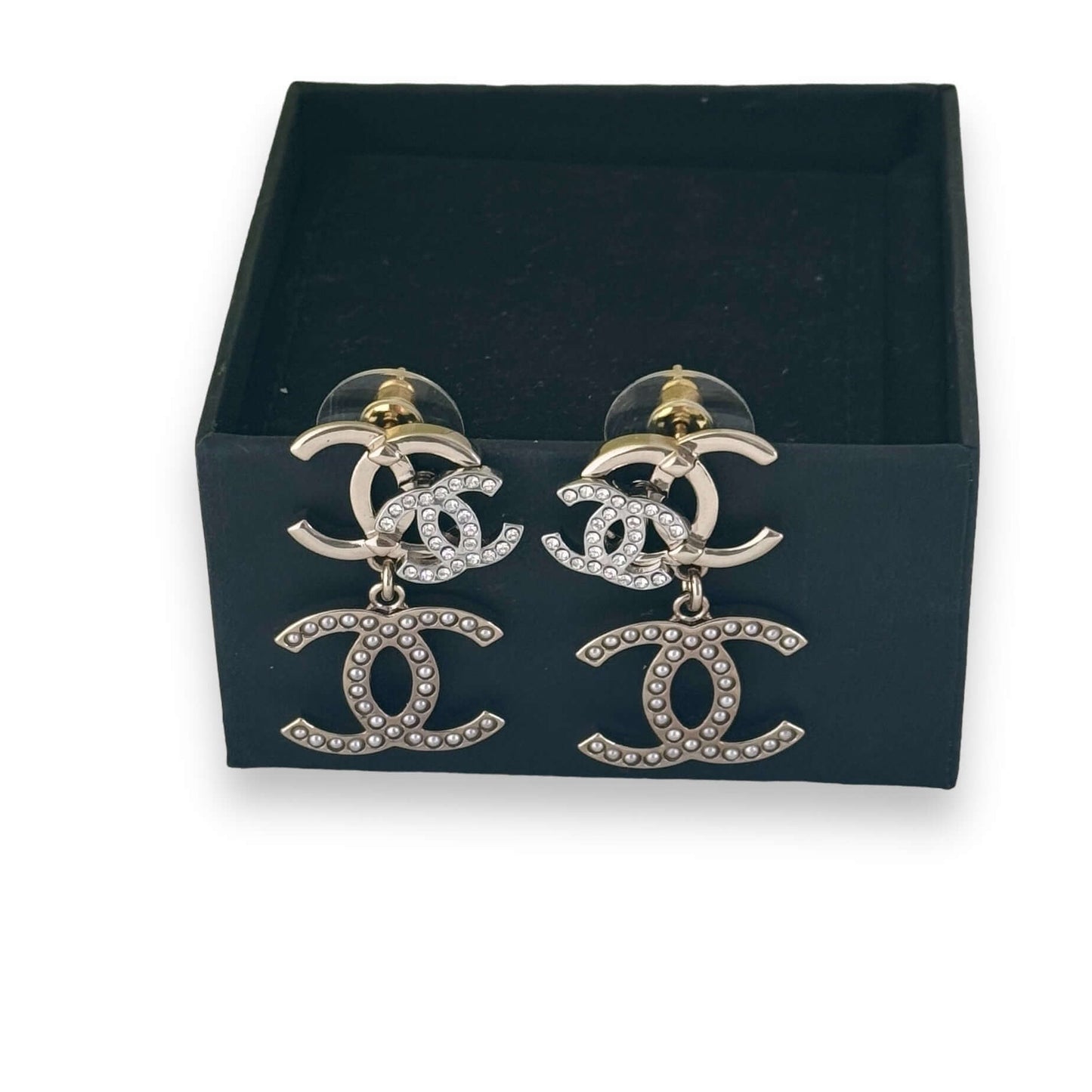 Pre-Owned Chanel Authentic Triple CC Dangle Earrings