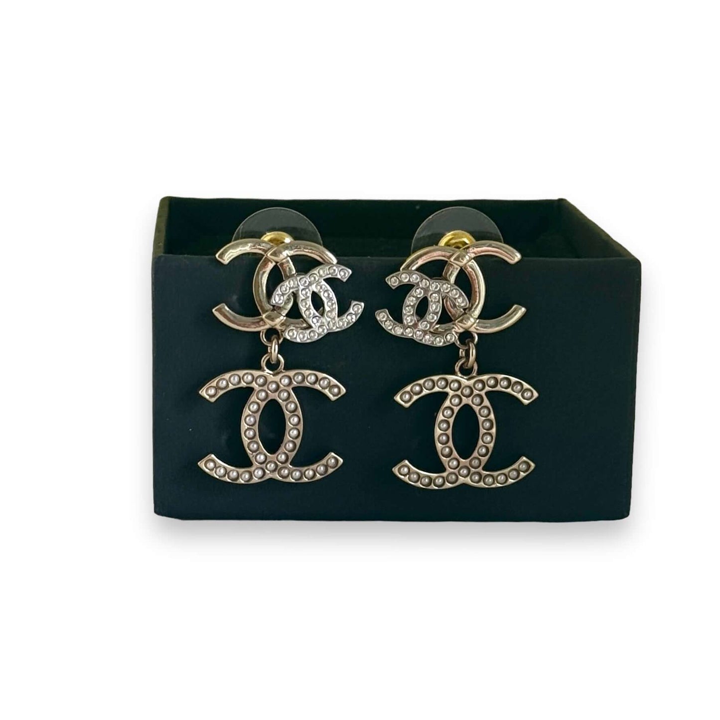 Pre-Owned Chanel Authentic Triple CC Dangle Earrings