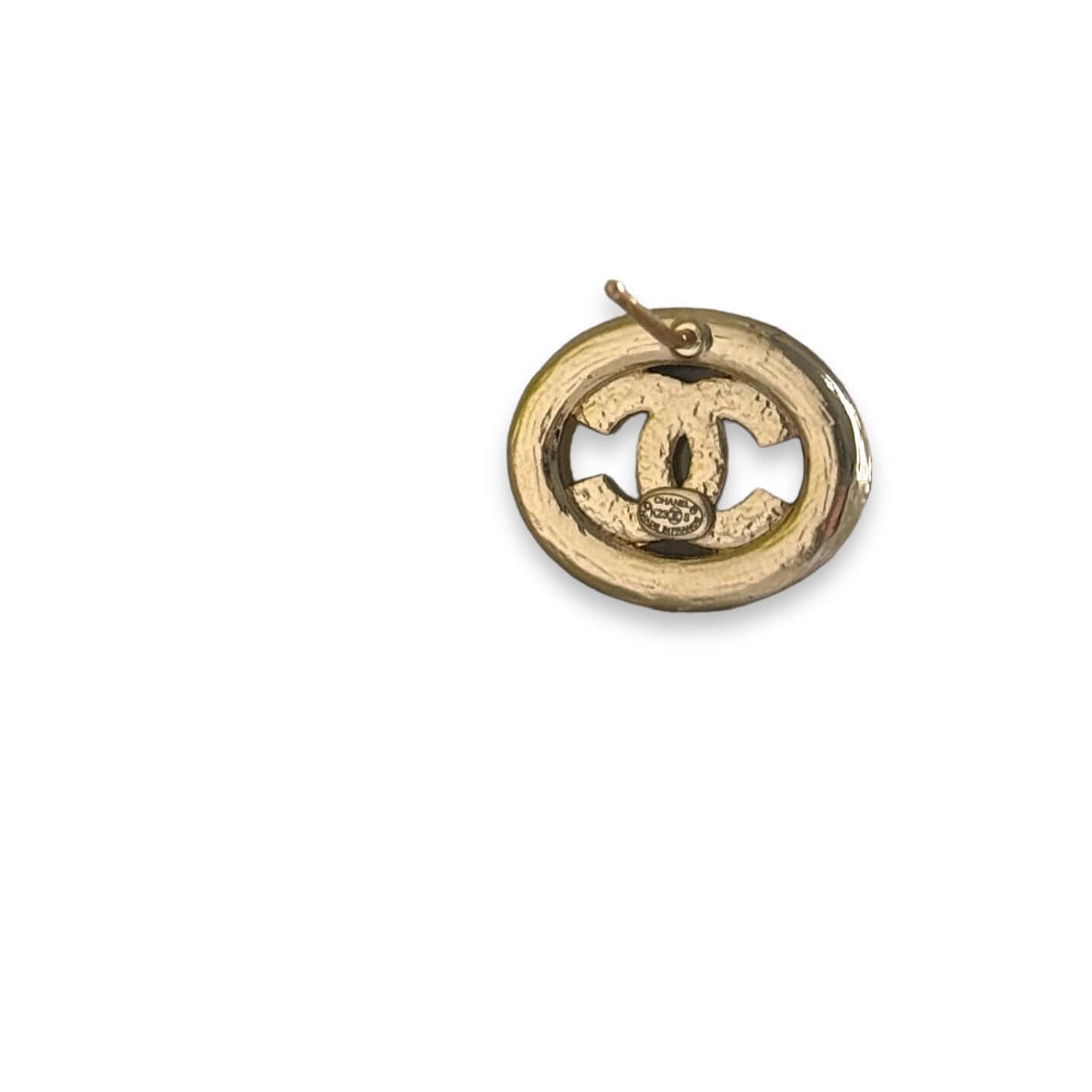 Pre-Owned Chanel Authentic Gold Crystal CC Earrings