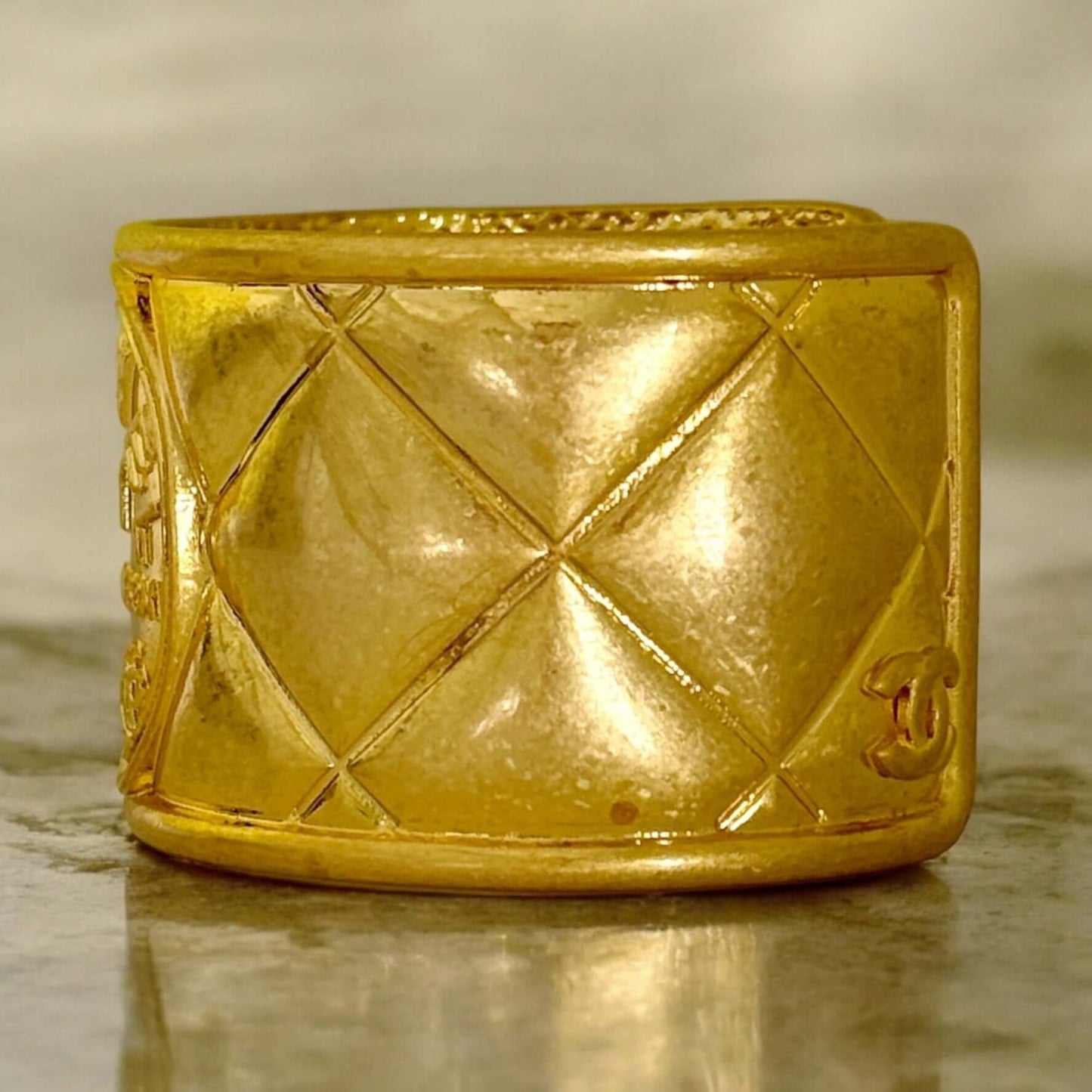 Chanel Vintage Gold Quilted Cuff 80’s