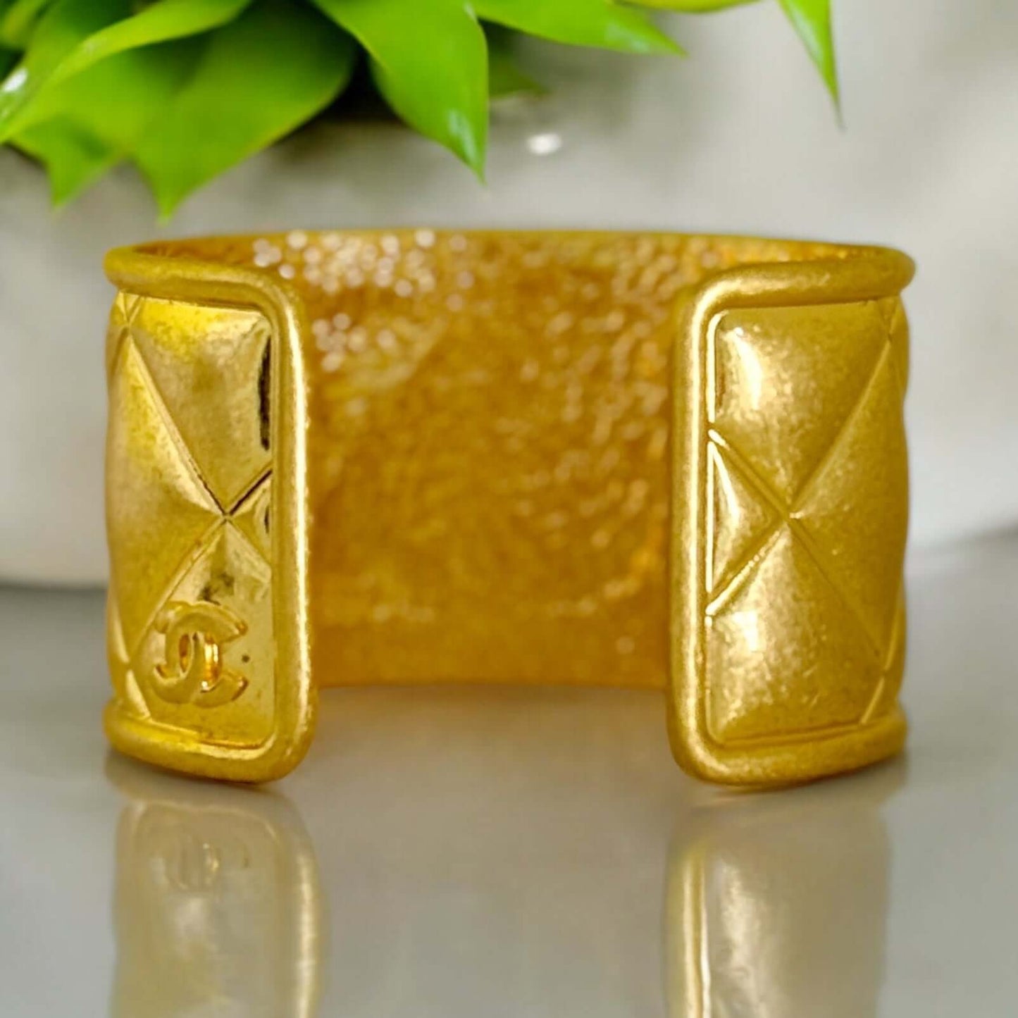 Chanel Vintage Gold Quilted Cuff 80’s