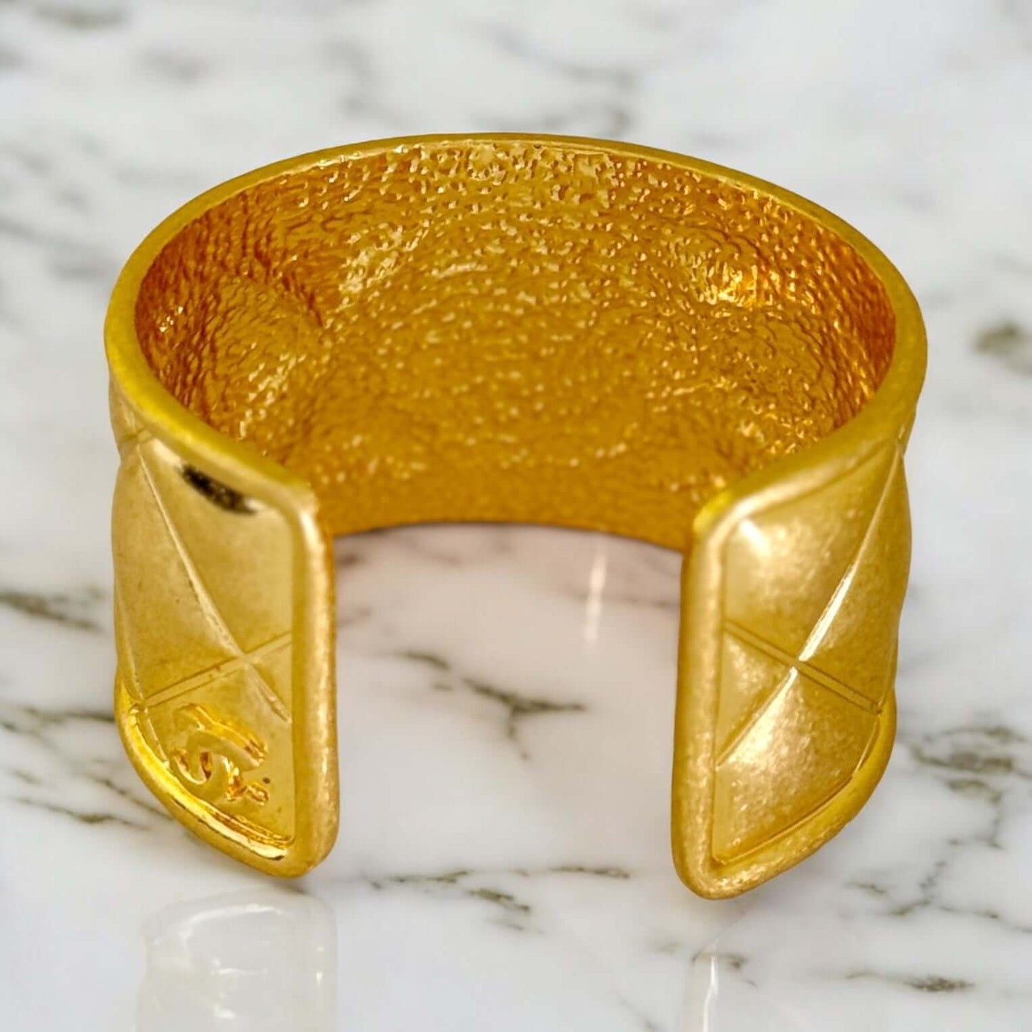 Chanel Vintage Gold Quilted Cuff 80’s