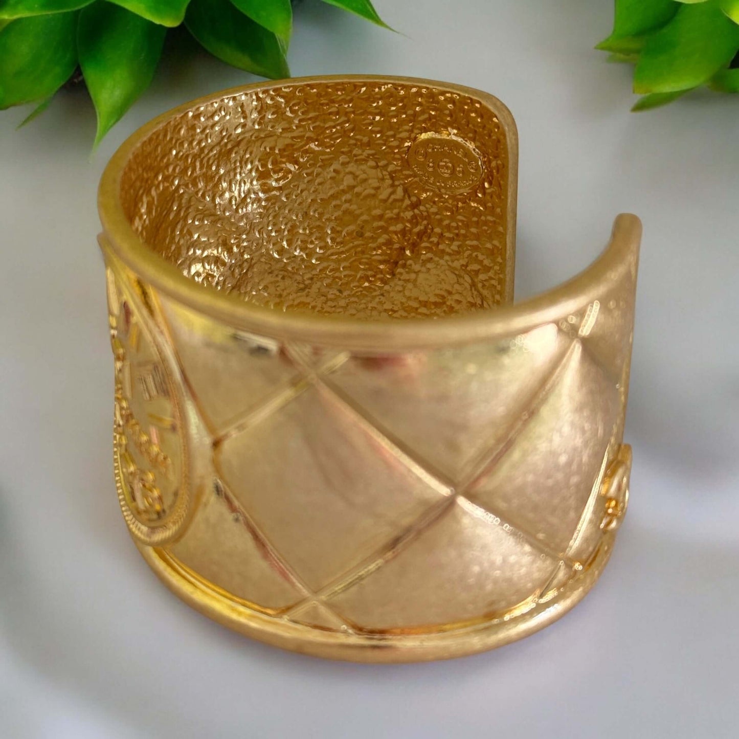 Chanel Vintage Gold Quilted Cuff 80’s