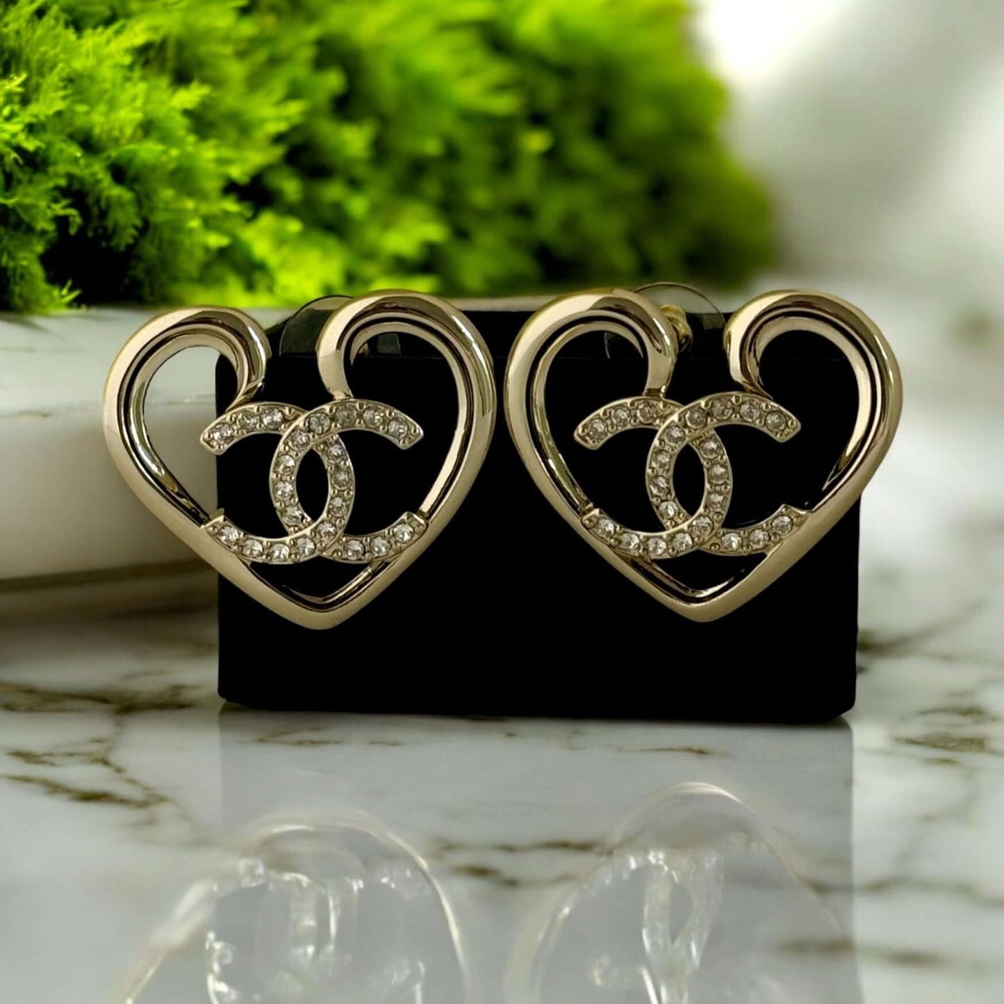 Chanel Gold CC Heart Earrings Pre-Owned F23