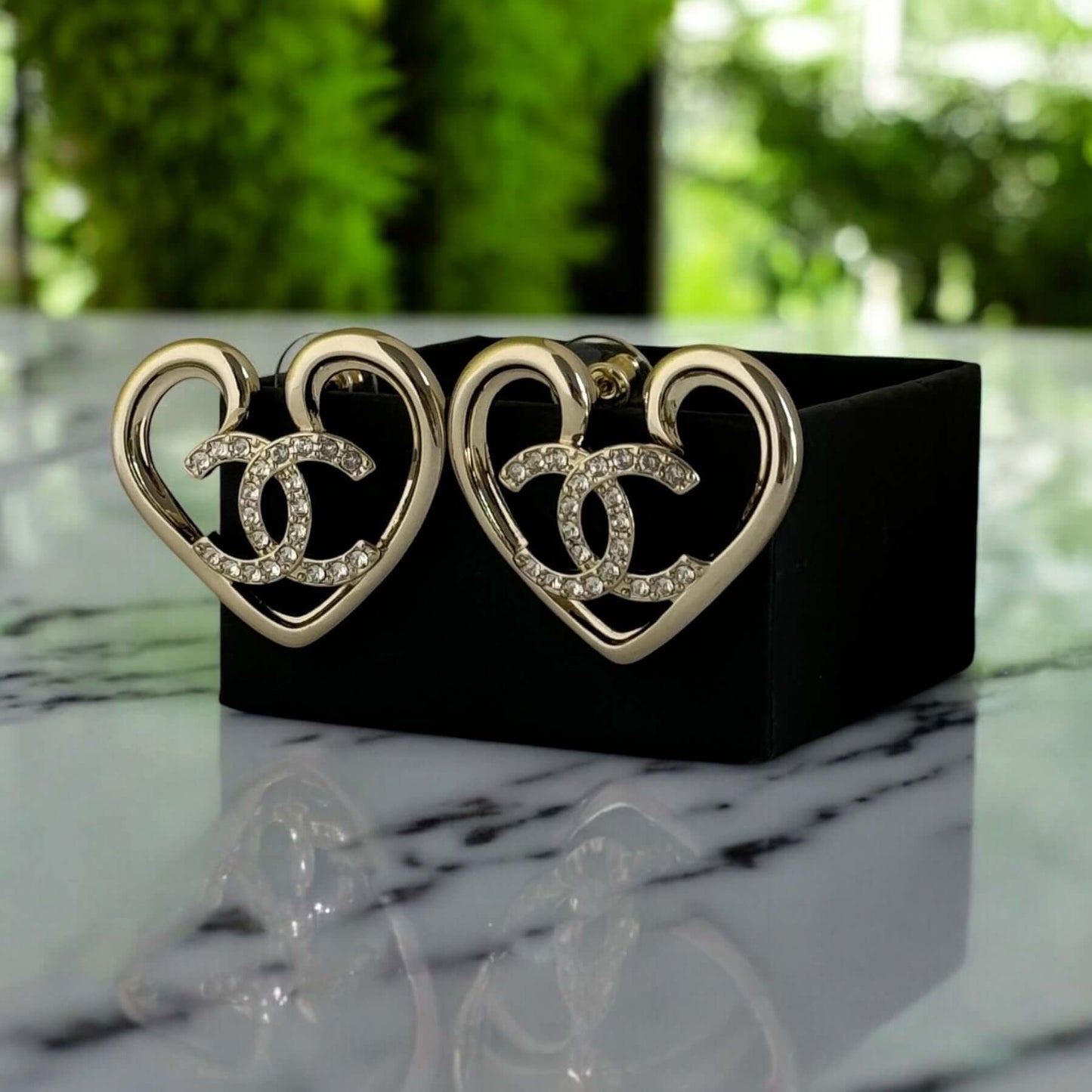 Chanel Gold CC Heart Earrings Pre-Owned F23