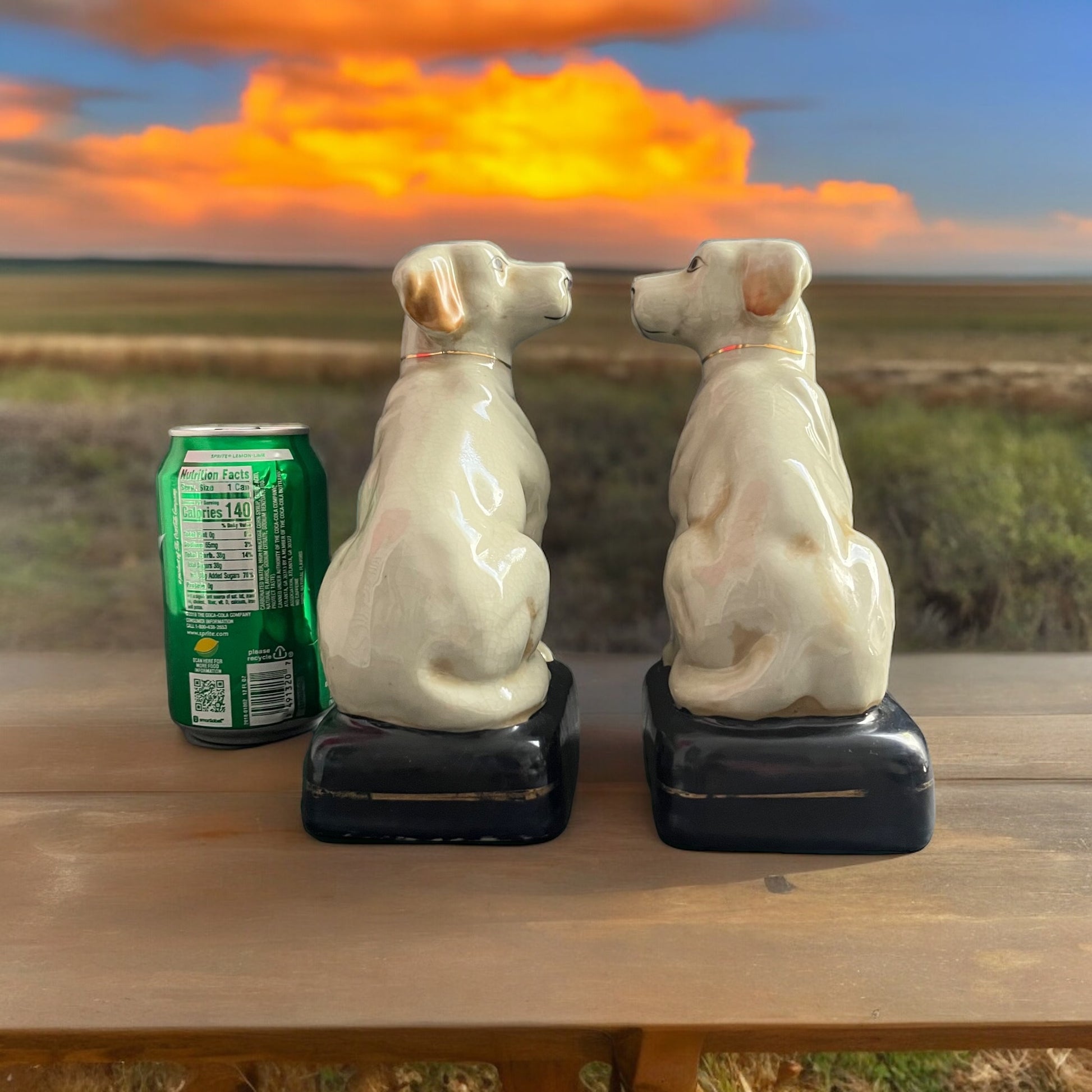 Untitled Apr15_12:33Classic with lots of warmth and charm ! These vintage Hand-painted Porcelain Dog Bookends are the perfect set for your eclectic styled home . These have some signs of age to them which adds even more character to any shelf in your home