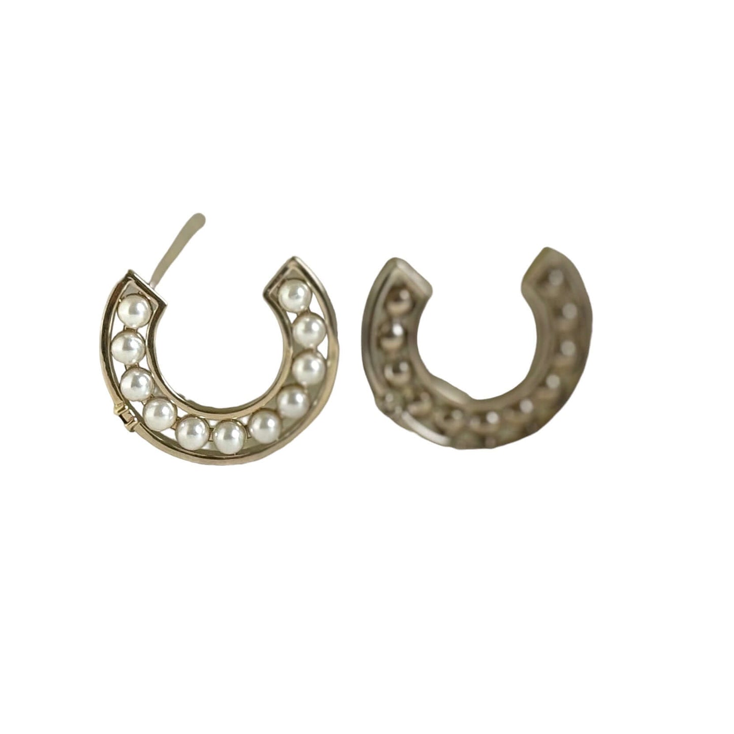 Pre-Owned Chanel Big CC Gold & Black Pearl Hoops