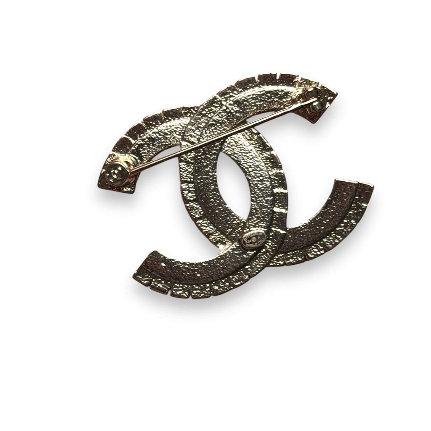 Authentic Chanel CC Crystals & Enamel Brooch Pre-Owned