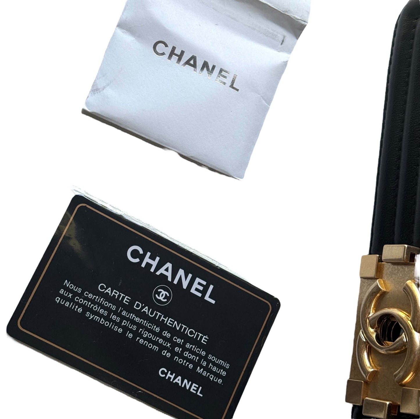 Chanel Python Black Gold Chanel Boy Bag