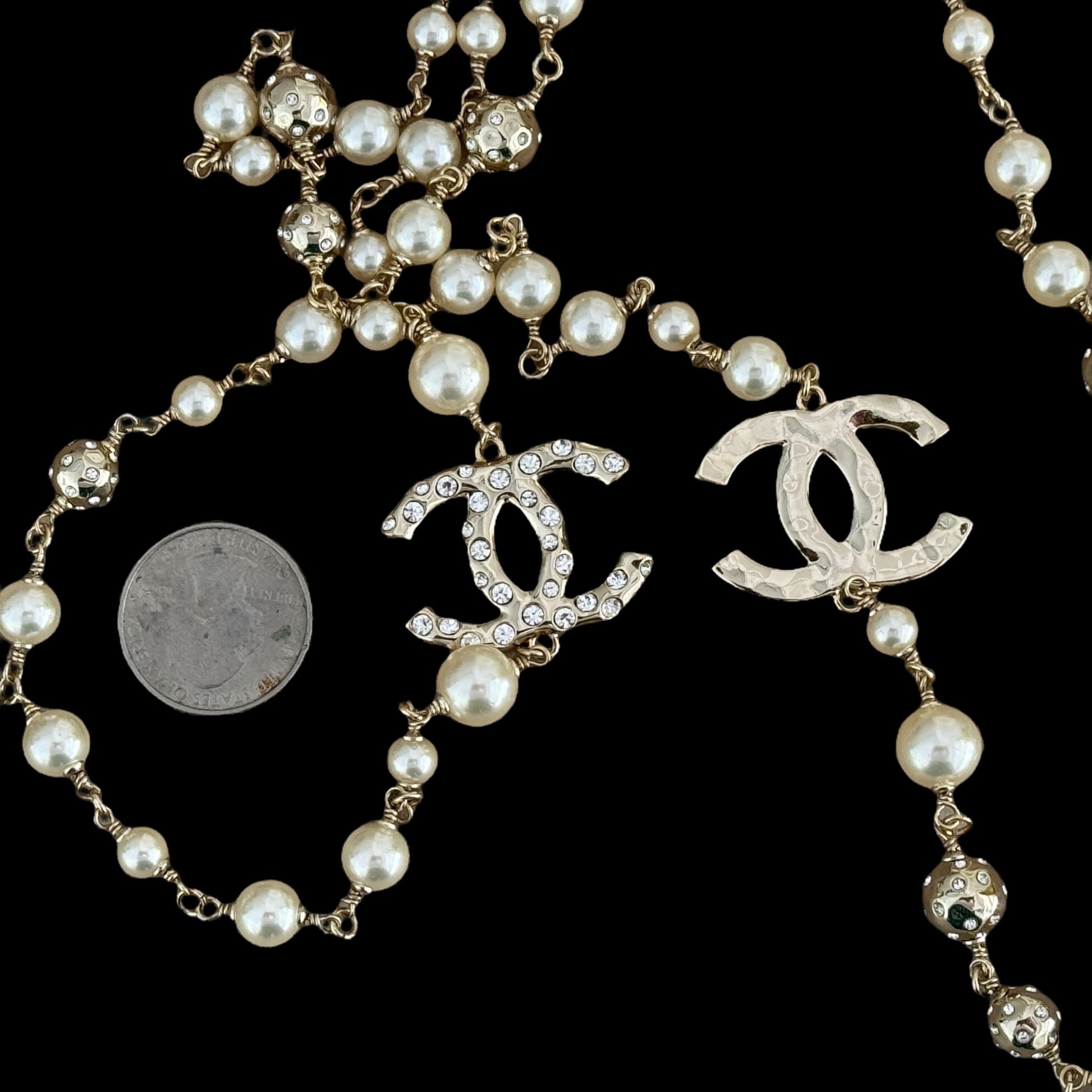 CHANEL Gold CC with Crystals Pre-Owned Necklace - My Mama Found What  