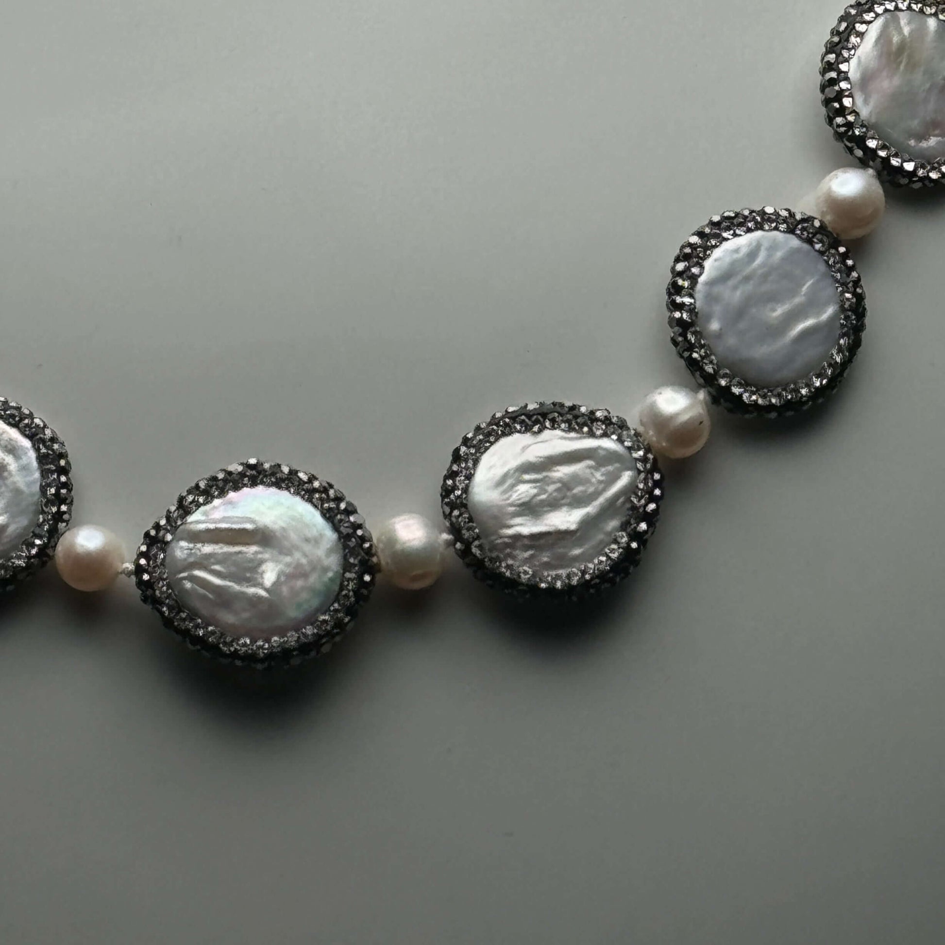 New Coin Pearls accented w/ black crystals Necklace/Choker - My Mama Found What  