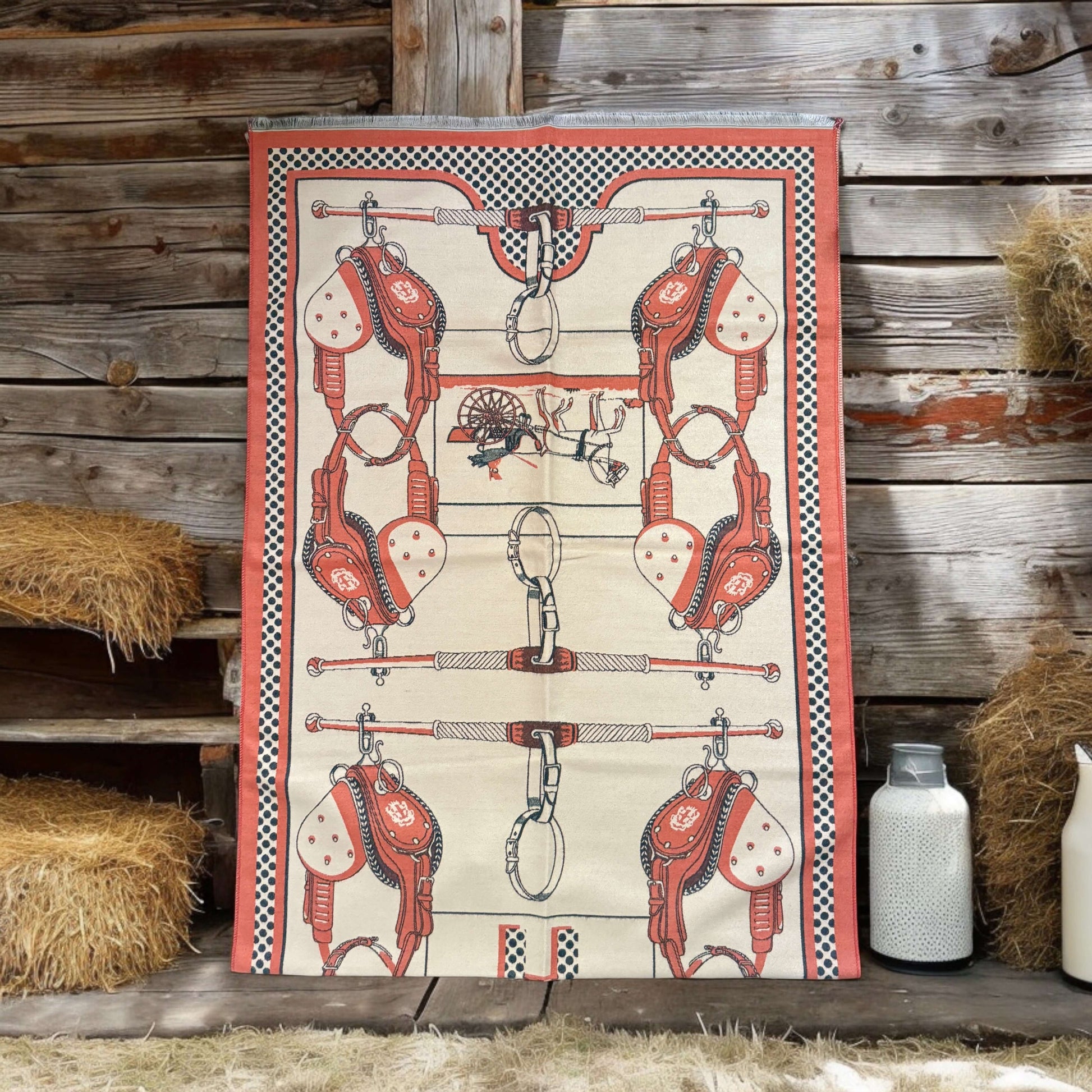 New Equestrian Print Cashmere/Viscose Blend Large Shawl/Scarf
73” x 26” - My Mama Found What  