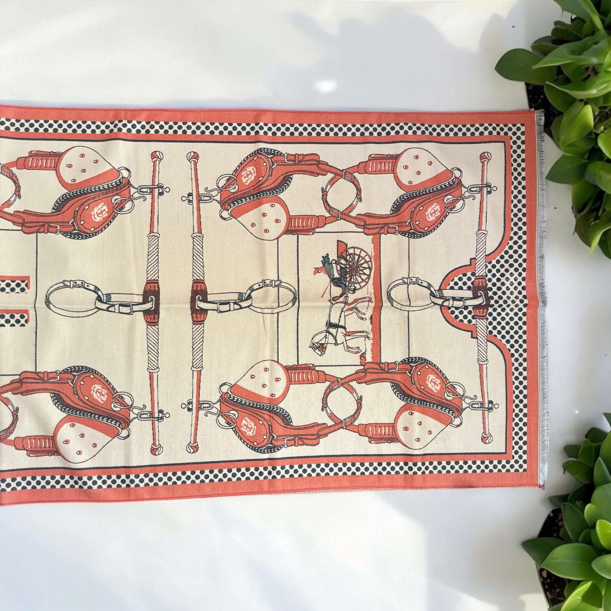 New Equestrian Print Cashmere/Viscose Blend Large Shawl/Scarf
73” x 26” - My Mama Found What  