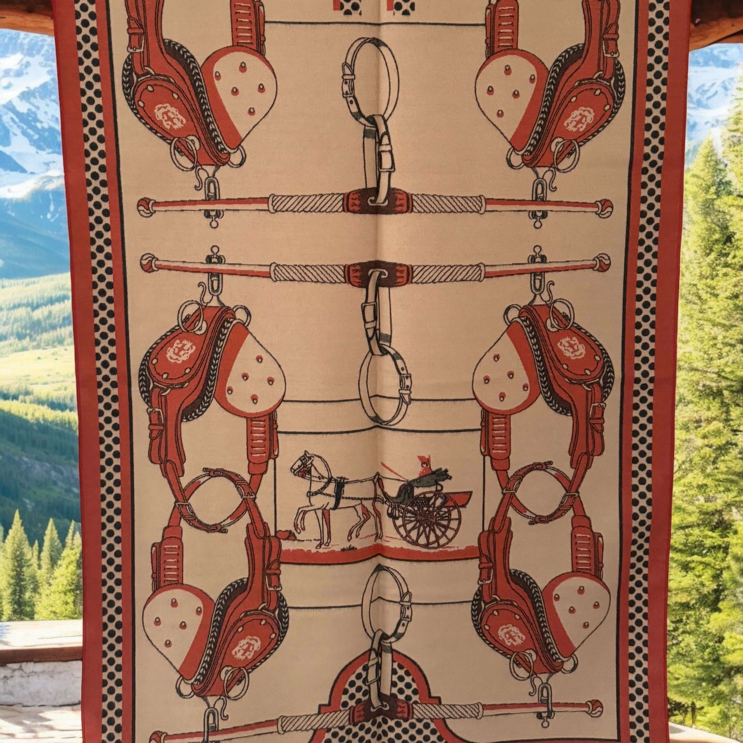 New Equestrian Print Cashmere/Viscose Blend Large Shawl/Scarf
73” x 26” - My Mama Found What   My Mama Found What 