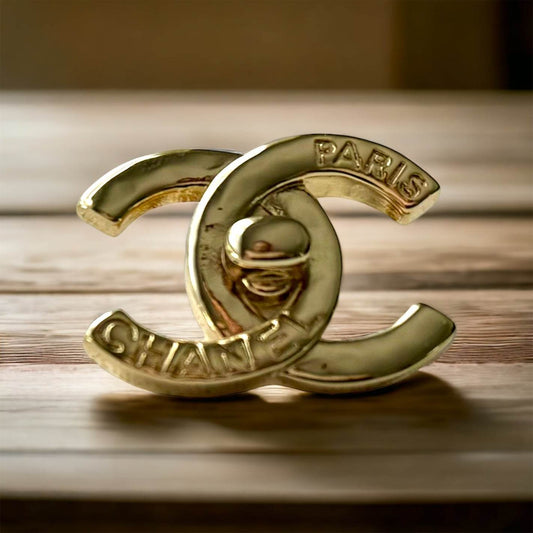 Authentic Chanel Strass CC Lock Style Brooch Pin 22 Pre-Owned - My Mama Found What 