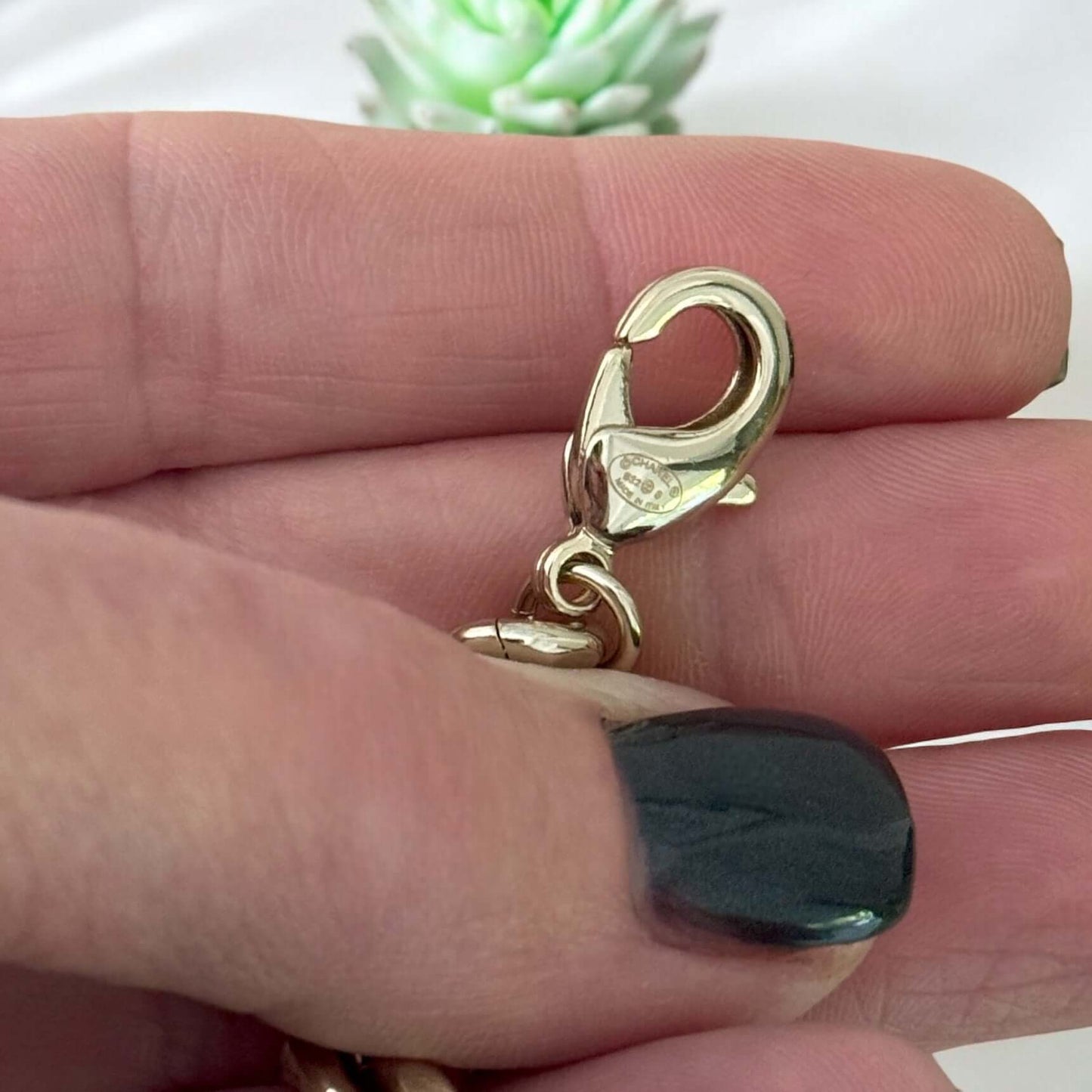 Pre-Owned Authentic Chanel CC Gold Chain Link w/white enamel choker - My Mama Found What   My Mama Found What 