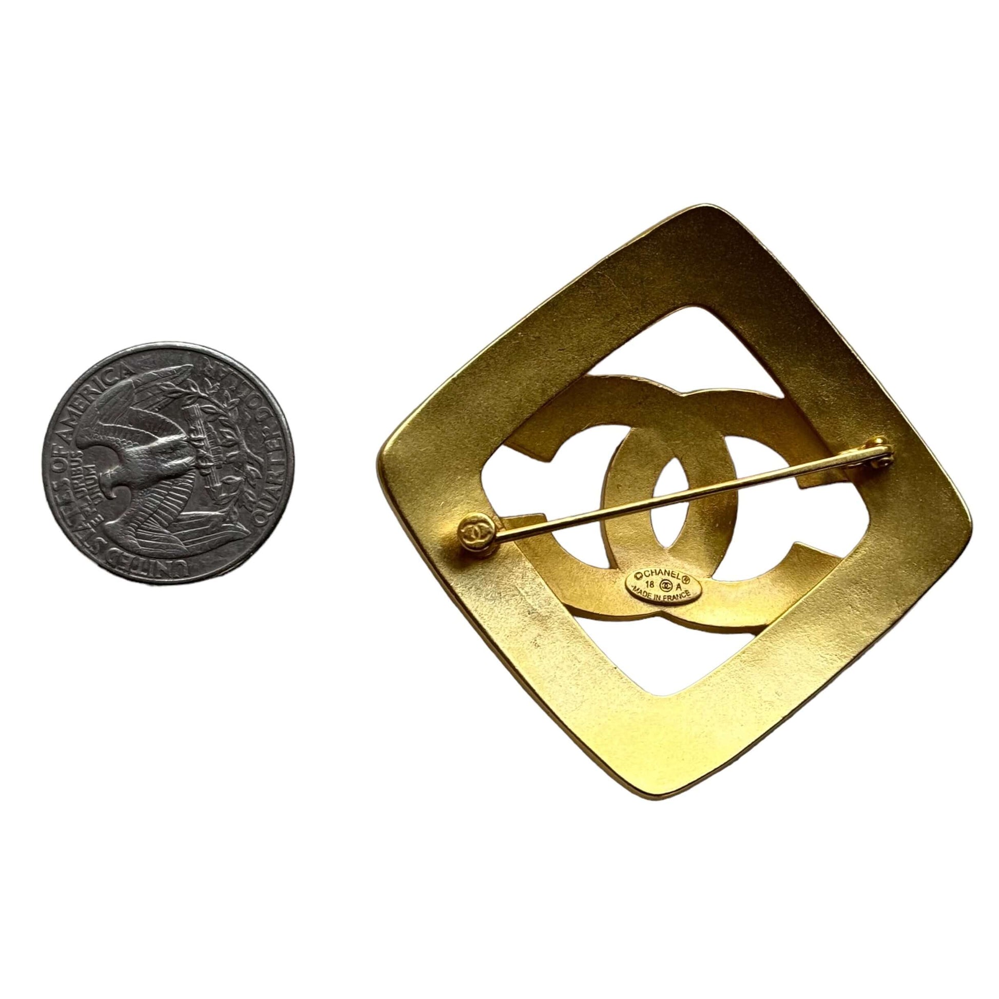 Pre-Owned Authentic Chanel Gold CC Cut Out Brooch - My Mama Found What  