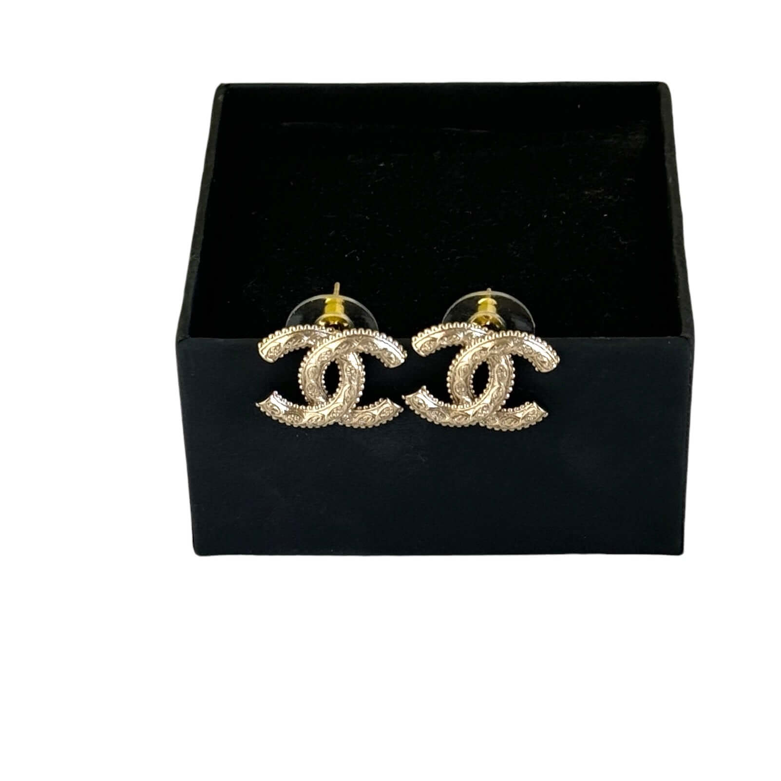 Pre-Owned Authentic Chanel Gold CC Intricate Post Earrings - My Mama Found What  