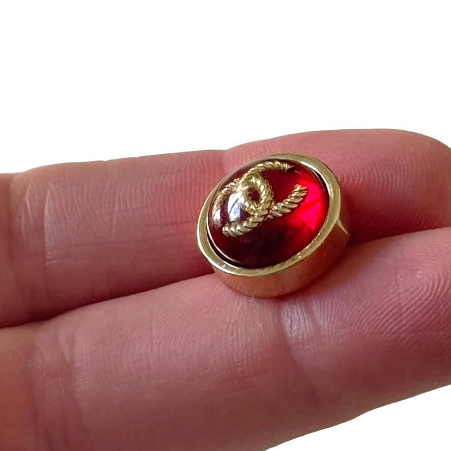 Pre-Owned Authentic Chanel Gold CC Round Red Earrings - My Mama Found What  