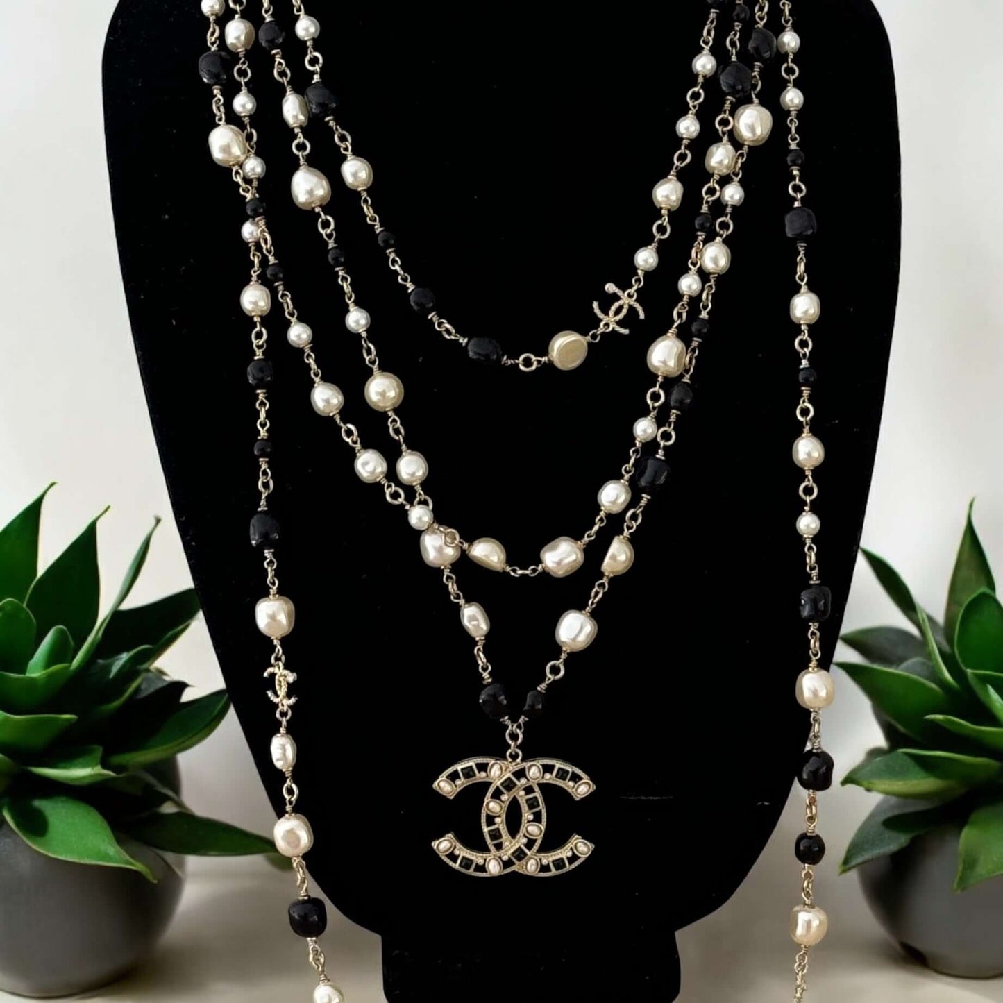 Pre-Owned Chanel CC Multi Strand Wire Link Necklace Authentic - My Mama Found What   My Mama Found What 