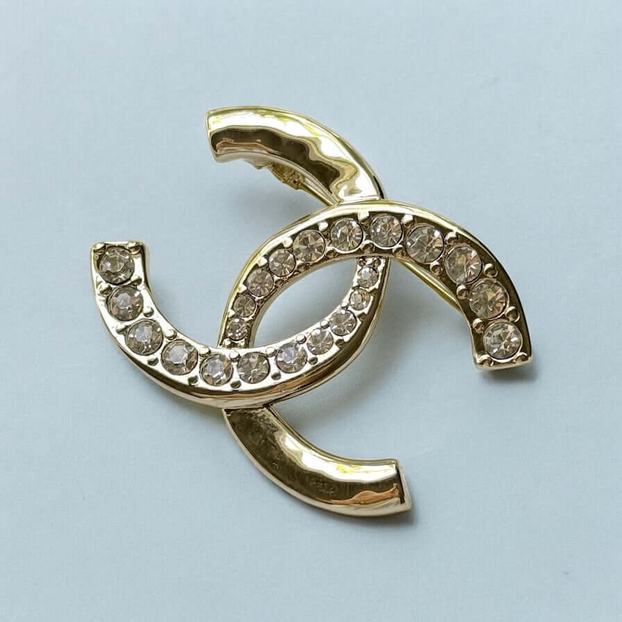 Pre-Owned Chanel CC With Round Clear Crystals Brooch Pin  24 P - My Mama Found What  
