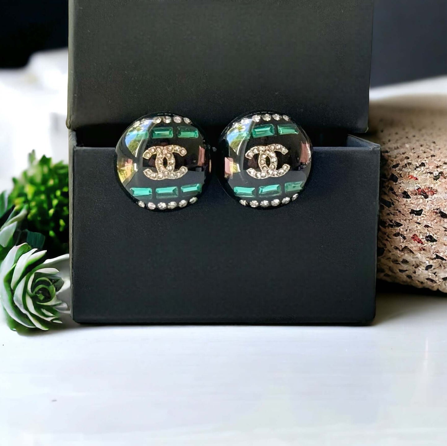 Chanel Colorful Lucite Crystal Double C RAREBe the ultimate rockstar with these Chanel Colorful Lucite Crystal Double C earrings. The rare design features a crystal-encrusted double C center, surrounded by colorful accents. A must-have for any fashion lov My Mama Found What 