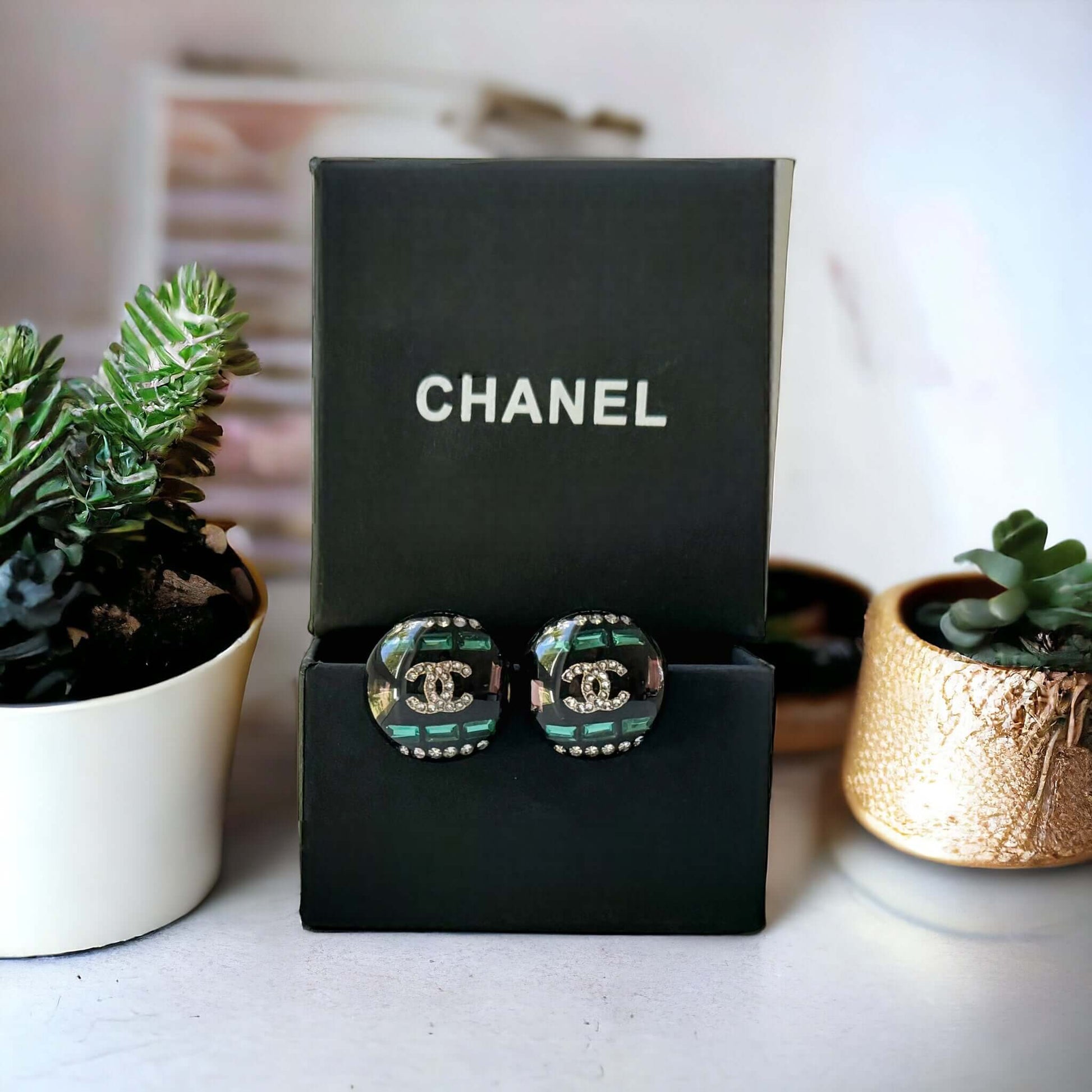 Chanel Colorful Lucite Crystal Double C RAREBe the ultimate rockstar with these Chanel Colorful Lucite Crystal Double C earrings. The rare design features a crystal-encrusted double C center, surrounded by colorful accents. A must-have for any fashion lov