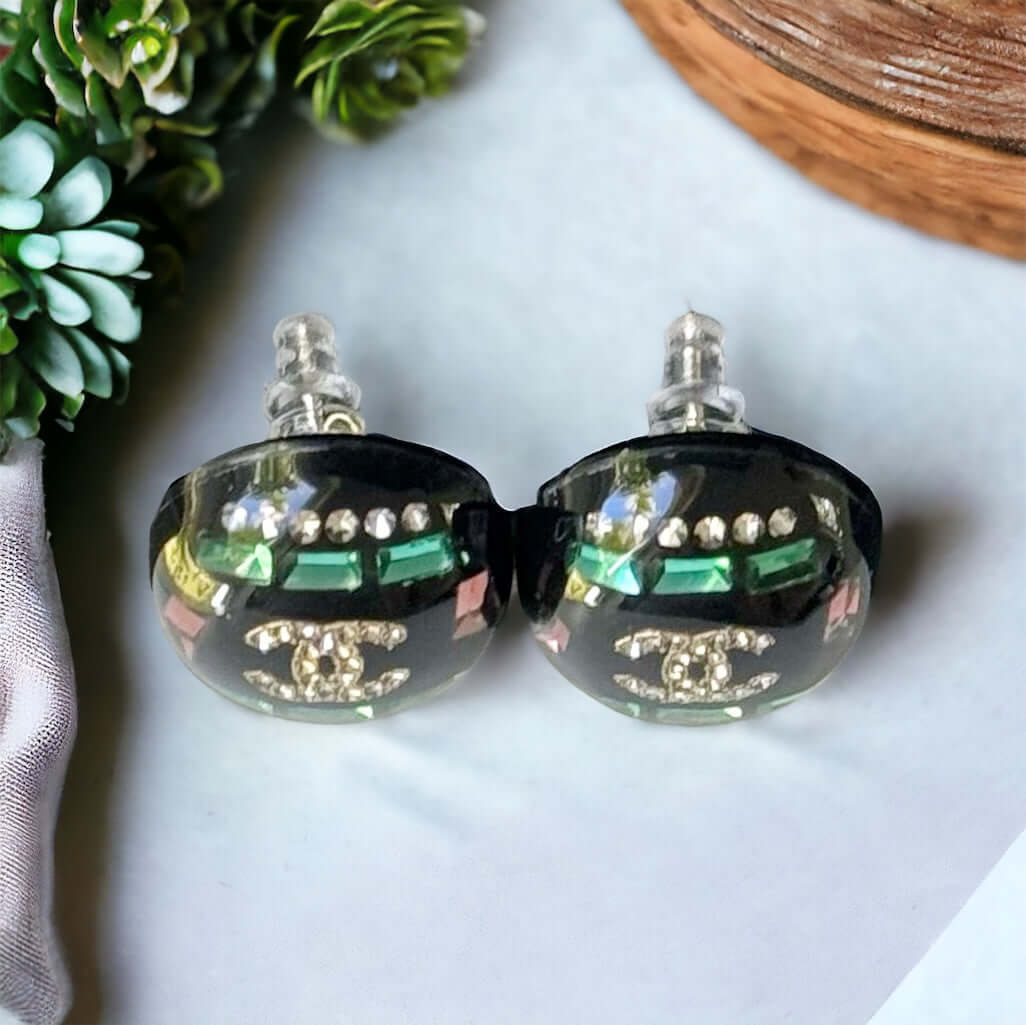 Chanel Colorful Lucite Crystal Double C RAREBe the ultimate rockstar with these Chanel Colorful Lucite Crystal Double C earrings. The rare design features a crystal-encrusted double C center, surrounded by colorful accents. A must-have for any fashion lov My Mama Found What 