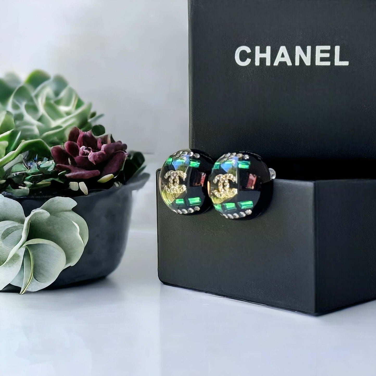 Chanel Colorful Lucite Crystal Double C RAREBe the ultimate rockstar with these Chanel Colorful Lucite Crystal Double C earrings. The rare design features a crystal-encrusted double C center, surrounded by colorful accents. A must-have for any fashion lov My Mama Found What 