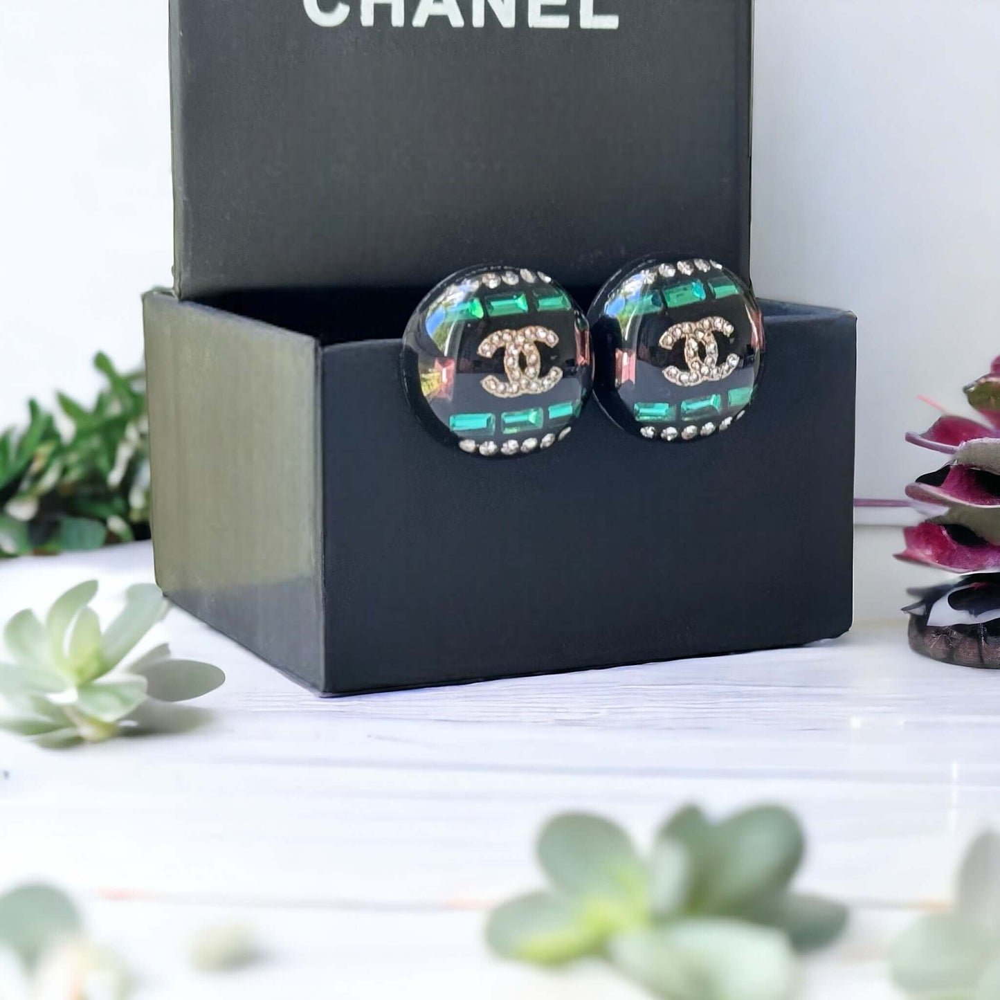 Chanel Colorful Lucite Crystal Double C RAREBe the ultimate rockstar with these Chanel Colorful Lucite Crystal Double C earrings. The rare design features a crystal-encrusted double C center, surrounded by colorful accents. A must-have for any fashion lov My Mama Found What 