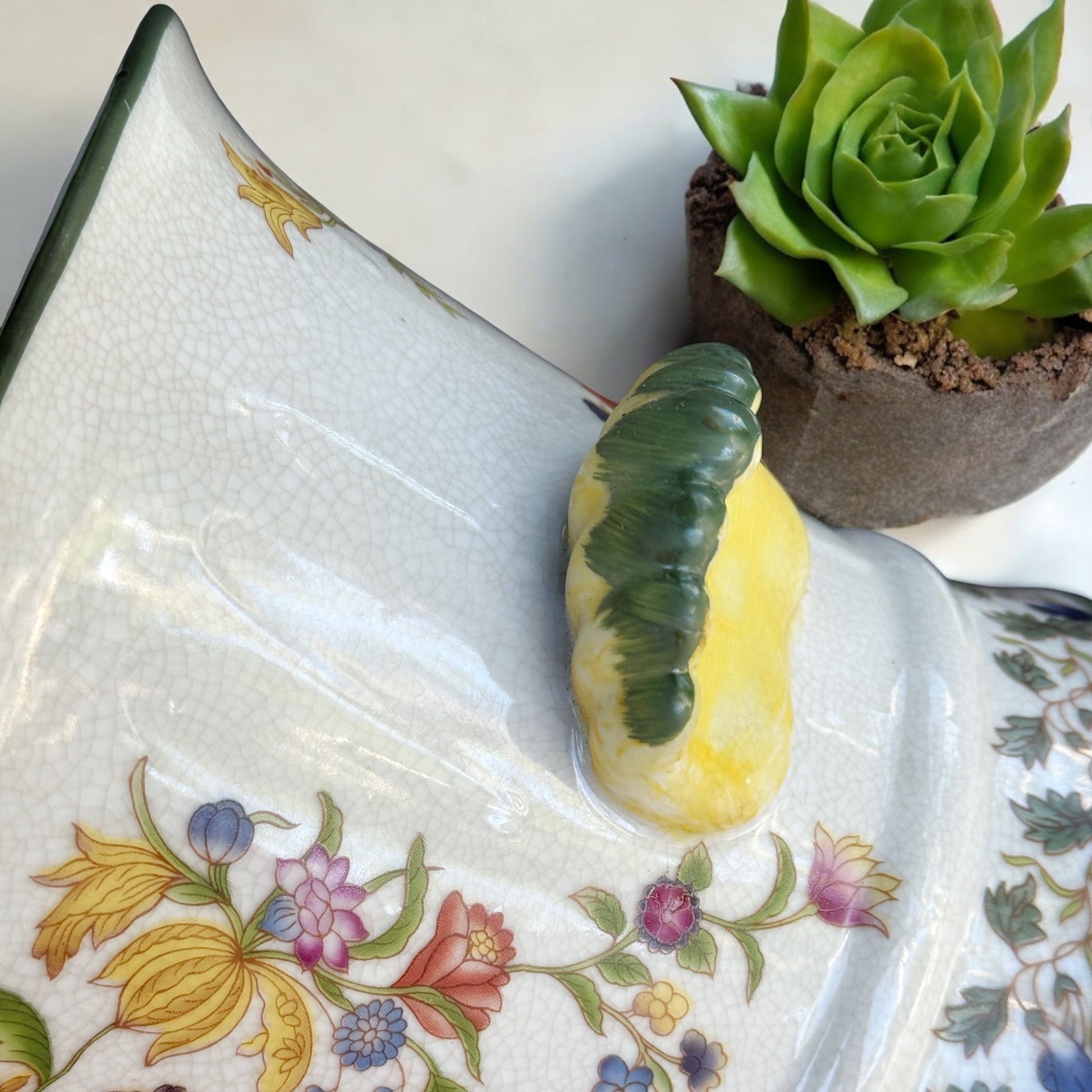 Untitled Apr15_19:36Truly elegantly understated . Purchased at an Estate Sale in N.C. about 15 years ago Free from any major cracks or chips Has the perfect amount of rich charm Height is approx : 7” Dia is approx : 7.5” Handled and Shipped with great car