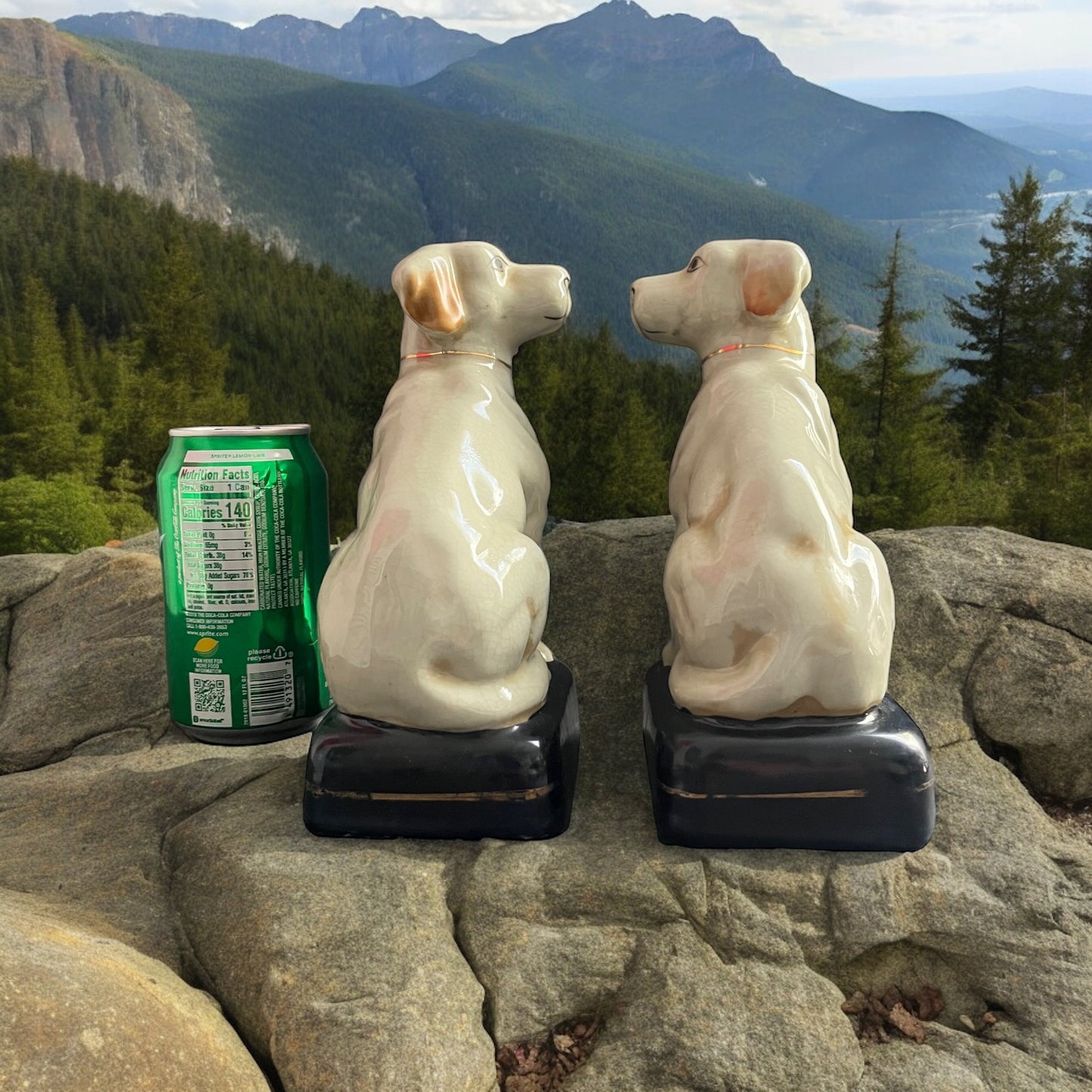 Untitled Apr15_12:33Classic with lots of warmth and charm ! These vintage Hand-painted Porcelain Dog Bookends are the perfect set for your eclectic styled home . These have some signs of age to them which adds even more character to any shelf in your home My Mama Found What 